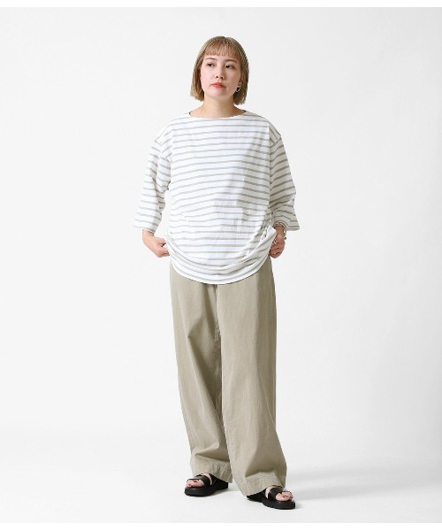 BALLAST ARK（バラストアーク）の「BALLAST ARK / バラストアーク：BIG BASQUE TEE：BA03-T002[AST]（Tシャツ/カットソー・レディース・ネイビー×ホワイト/ホワイト系その他・L/M）」の16枚目の写真