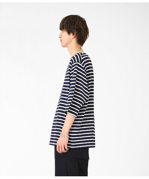 BALLAST ARK（バラストアーク）の「BALLAST ARK / バラストアーク：BIG BASQUE TEE：BA03-T002[AST]（Tシャツ/カットソー・レディース・ネイビー×ホワイト/ホワイト系その他・L/M）」の11枚目の写真