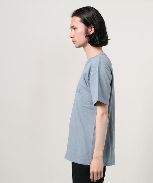 TRAP/U (トラップユー)の「16/-天竺 フロント メッセージプリント コットン 半袖 Tシャツ(Tシャツ/カットソー・メンズ・ブラック/グレイッシュブルー/ホワイト・L/M)」の14枚目の写真