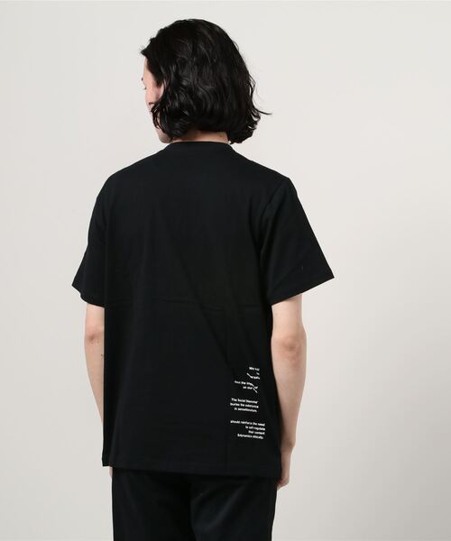 TRAP/U (トラップユー)の「16/-天竺 フロント メッセージプリント コットン 半袖 Tシャツ(Tシャツ/カットソー・メンズ・ブラック/グレイッシュブルー/ホワイト・L/M)」の10枚目の写真