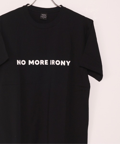 TRAP/U (トラップユー)の「16/-天竺 フロント メッセージプリント コットン 半袖 Tシャツ(Tシャツ/カットソー・メンズ・ブラック/グレイッシュブルー/ホワイト・L/M)」の2枚目の写真