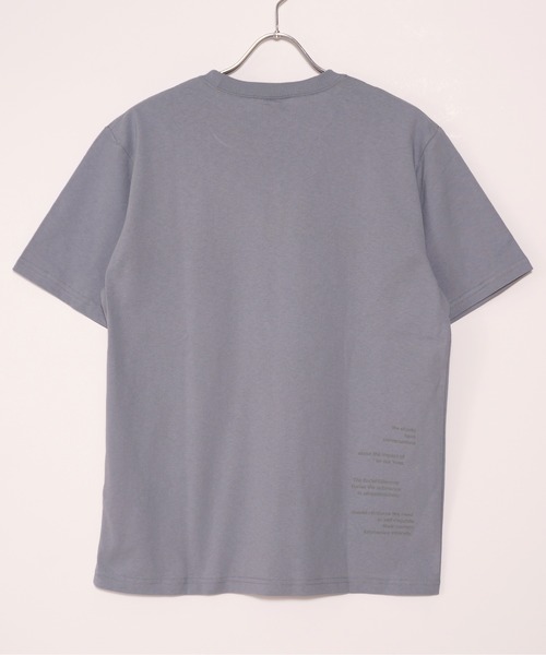 TRAP/U (トラップユー)の「16/-天竺 フロント メッセージプリント コットン 半袖 Tシャツ(Tシャツ/カットソー・メンズ・ブラック/グレイッシュブルー/ホワイト・L/M)」の4枚目の写真