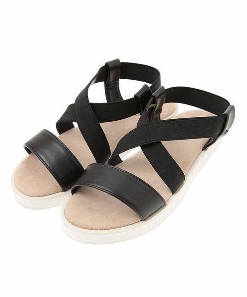 a.v.v（アーヴェヴェ）の「[KIDS]クロスゴムフラットサンダル[WEB限定サイズ]（サンダル・キッズ・シルバー/ブラック・20/22/21/18/19/23）」の12枚目の写真