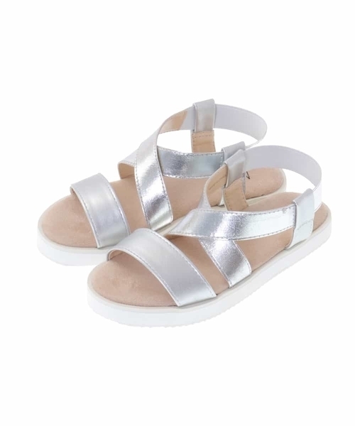 a.v.v（アーヴェヴェ）の「[KIDS]クロスゴムフラットサンダル[WEB限定サイズ]（サンダル・キッズ・シルバー/ブラック・20/22/21/18/19/23）」の19枚目の写真