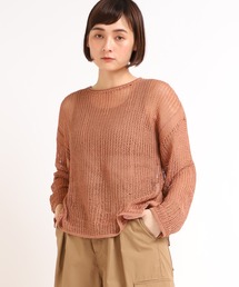 K2536 メッシュ編みビッグプルオーバー