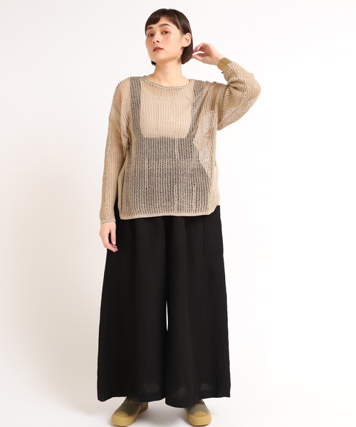 RNA-N（アールエヌエーエヌ）の「K2536 メッシュ編みビッグプルオーバー（ニット/セーター・レディース・オフホワイト/ベージュ/ブラウン・MEDIUM）」の8枚目の写真
