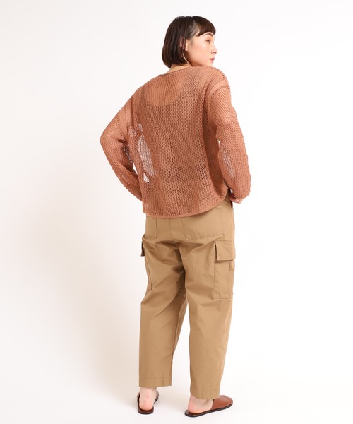 RNA-N（アールエヌエーエヌ）の「K2536 メッシュ編みビッグプルオーバー（ニット/セーター・レディース・オフホワイト/ベージュ/ブラウン・MEDIUM）」の13枚目の写真