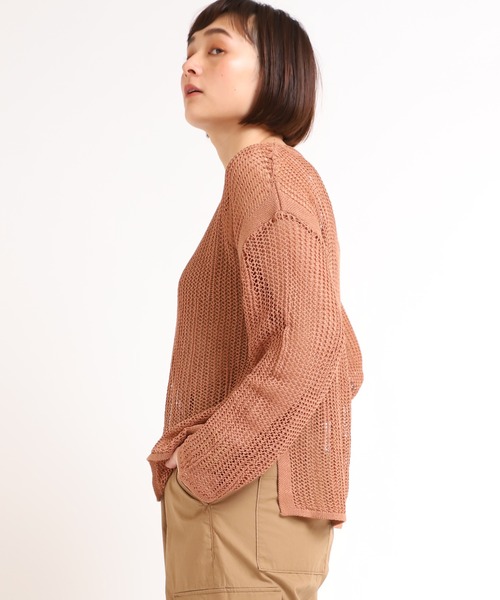 RNA-N（アールエヌエーエヌ）の「K2536 メッシュ編みビッグプルオーバー（ニット/セーター・レディース・オフホワイト/ベージュ/ブラウン・MEDIUM）」の11枚目の写真