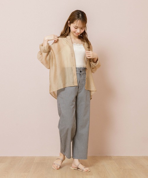 flower(フラワー)の「バルーンシアーシャツ2(シャツ/ブラウス・レディース・アイボリー/ベージュ/グリーン/ピンク・FREE)」の21枚目の写真