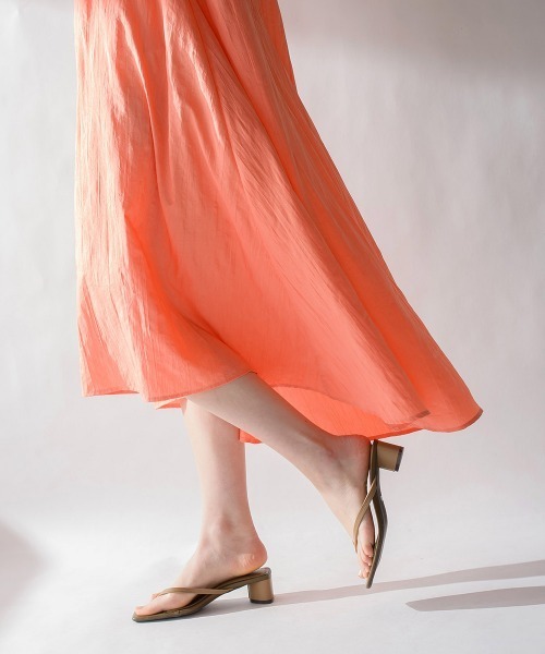 socolla（ソコラ）の「【socolla】7分袖ワッシャープリーツワンピース（ワンピース・レディース・ベージュ/オレンジ/グリーン・S/M）」の10枚目の写真