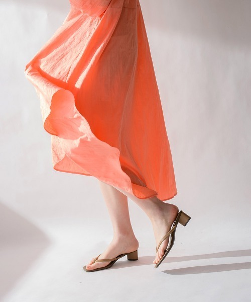 socolla（ソコラ）の「【socolla】7分袖ワッシャープリーツワンピース（ワンピース・レディース・ベージュ/オレンジ/グリーン・S/M）」の11枚目の写真