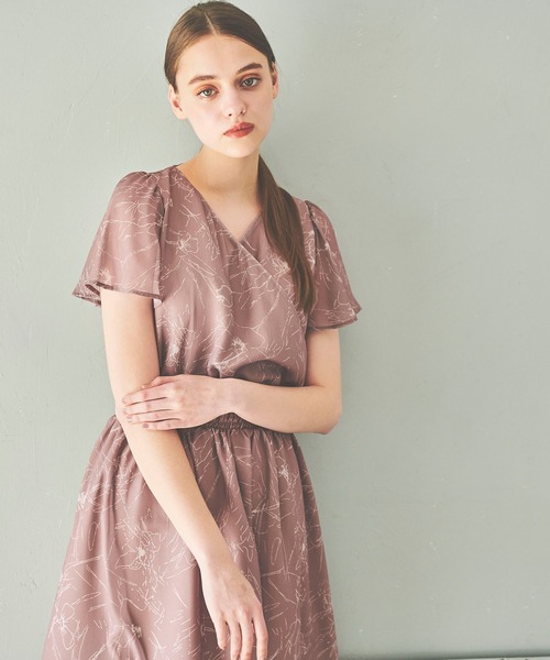 Fabulous Angela（ファビュラスアンジェラ）の「オリジナルラインフラワー楊柳ワンピース（ワンピース・レディース・ピンク/モカ・FREE）」の9枚目の写真