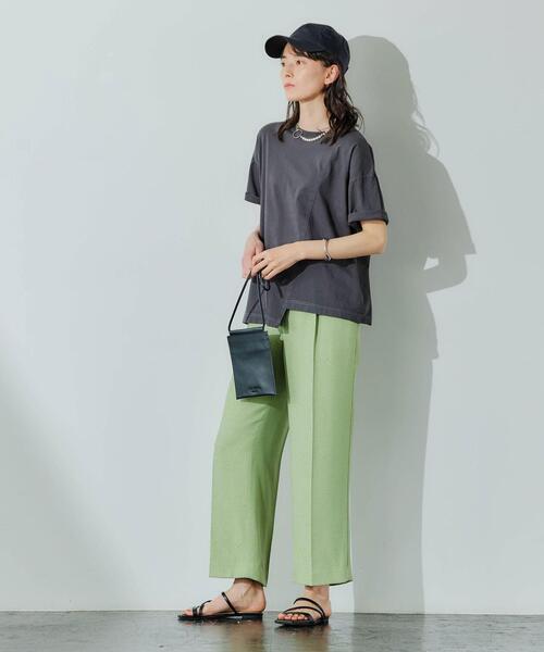 green label relaxing（グリーンレーベルリラクシング）の「別注[ ア・ラ・マルヴァ ]A.la Malva サコッシュ（ショルダーバッグ・レディース・ブラック/オフホワイト/イエロー/モカ・FREE）」の15枚目の写真