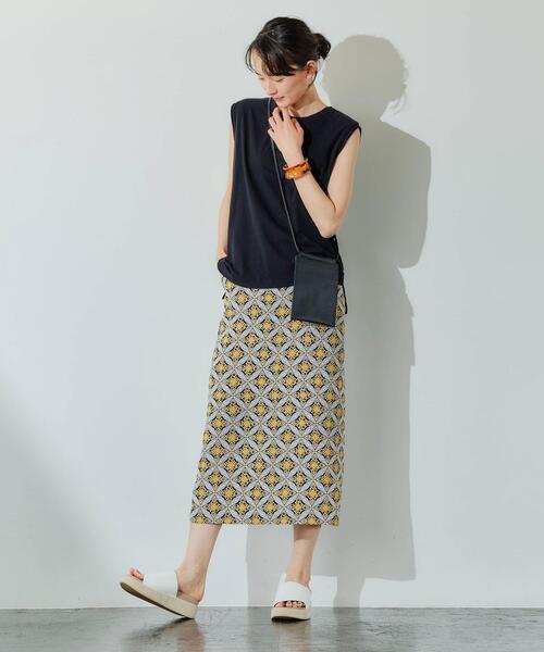 green label relaxing（グリーンレーベルリラクシング）の「別注[ ア・ラ・マルヴァ ]A.la Malva サコッシュ（ショルダーバッグ・レディース・ブラック/オフホワイト/イエロー/モカ・FREE）」の16枚目の写真