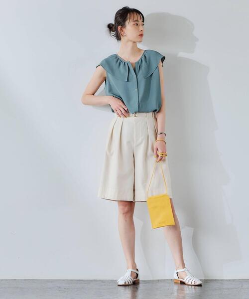 green label relaxing（グリーンレーベルリラクシング）の「別注[ ア・ラ・マルヴァ ]A.la Malva サコッシュ（ショルダーバッグ・レディース・ブラック/オフホワイト/イエロー/モカ・FREE）」の18枚目の写真