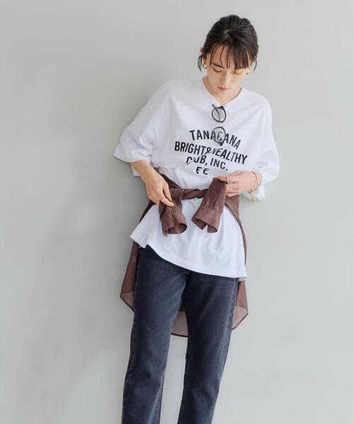 green label relaxing（グリーンレーベルリラクシング）の「＜ Tanacana (タナカーナ) ＞ プリント ショートスリーブ Tシャツ [ カットソー ]（Tシャツ/カットソー・レディース・ホワイト/ベージュ/ダークグレー・FREE）」の21枚目の写真