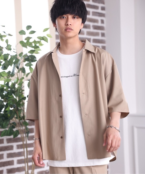 ACE SHOP（エースショップ）の「【セットアップ着用可】オーバーサイズリラックスシャツ【ファッション系YouTuberめんくろ。コラボ】（シャツ/ブラウス・メンズ・ブラック/ベージュ・MEDIUM/LARGE）」の11枚目の写真