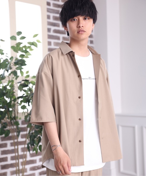 ACE SHOP（エースショップ）の「【セットアップ着用可】オーバーサイズリラックスシャツ【ファッション系YouTuberめんくろ。コラボ】（シャツ/ブラウス・メンズ・ブラック/ベージュ・MEDIUM/LARGE）」の12枚目の写真