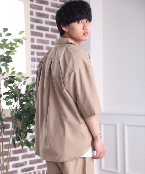 ACE SHOP（エースショップ）の「【セットアップ着用可】オーバーサイズリラックスシャツ【ファッション系YouTuberめんくろ。コラボ】（シャツ/ブラウス・メンズ・ブラック/ベージュ・MEDIUM/LARGE）」の17枚目の写真