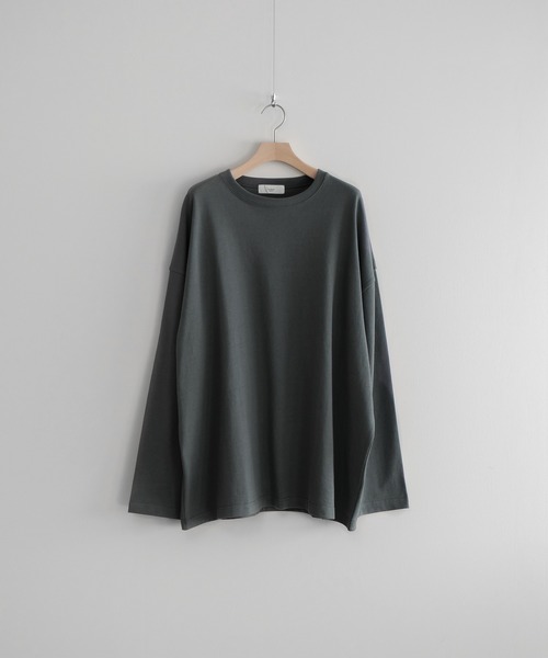 remer(リメール)の「loose basic long Tee/ルーズベーシックロンTee(Tシャツ/カットソー・メンズ・ホワイト/チャコールグレー/ライトグレー/ベージュ/カーキ/ブルーグレー/マスタード・SMALL/MEDIUM/LARGE)」の14枚目の写真