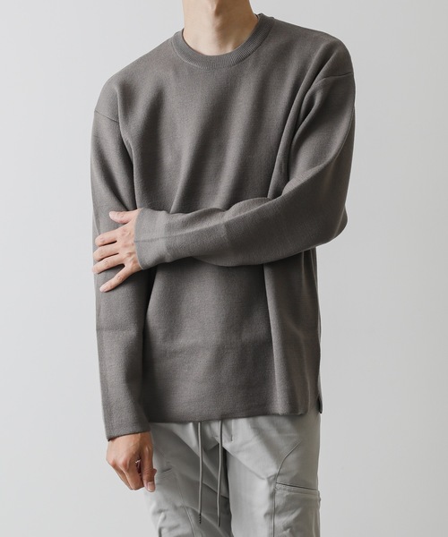 ATTACHMENT（アタッチメント）の「W/PE DOUBLE FACE KNIT CREWNECK PULLOVER L/S（ニット/セーター・メンズ・ホワイト/ライトグレー/ブラック/ベージュ/ダークブルー・1/2/3）」の4枚目の写真