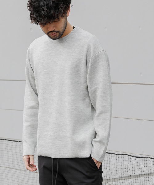 ATTACHMENT（アタッチメント）の「W/PE DOUBLE FACE KNIT CREWNECK PULLOVER L/S（ニット/セーター・メンズ・ホワイト/ライトグレー/ブラック/ベージュ/ダークブルー・1/2/3）」の3枚目の写真