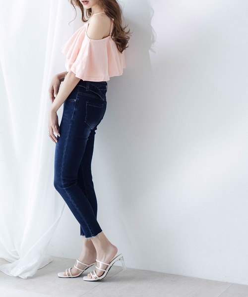 Julia Boutique(ジュリアブティック)の「ベルト付きハイウエストスキニーデニムパンツ/21123(デニムパンツ・レディース・ブラック/ネイビー・LL/3L/S/M/L)」の7枚目の写真