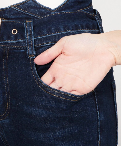 Julia Boutique(ジュリアブティック)の「ベルト付きハイウエストスキニーデニムパンツ/21123(デニムパンツ・レディース・ブラック/ネイビー・LL/3L/S/M/L)」の14枚目の写真