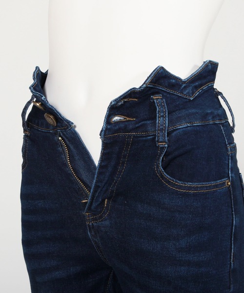 デニムパンツ ジーパン スリム ハイウエスト スキニー ベルト Julia Boutique ジーンズ デニム デニムパンツ ベルト付きハイ
