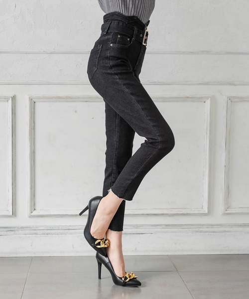 Julia Boutique(ジュリアブティック)の「ベルト付きハイウエストスキニーデニムパンツ/21123(デニムパンツ・レディース・ブラック/ネイビー・LL/3L/S/M/L)」の22枚目の写真