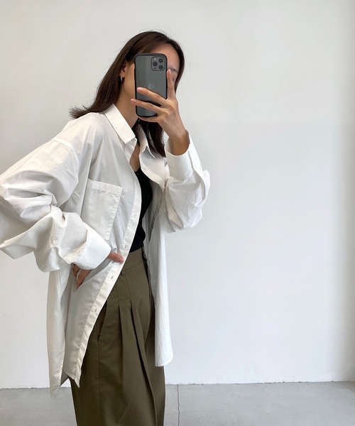 CANAL JEAN（キャナルジーン）の「RED CHOP WORKS(レッドチョップワークス) コットンBIGポケットシャツ（シャツ/ブラウス・レディース・オフホワイト/ナチュラル・38）」の9枚目の写真