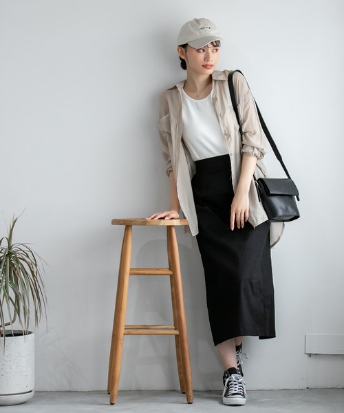 Edit Sheen（エディットシーン）の「前後2wayリブノースリカットソー（Tシャツ/カットソー・レディース・モカ/ホワイト/ブラック・MEDIUM）」の21枚目の写真