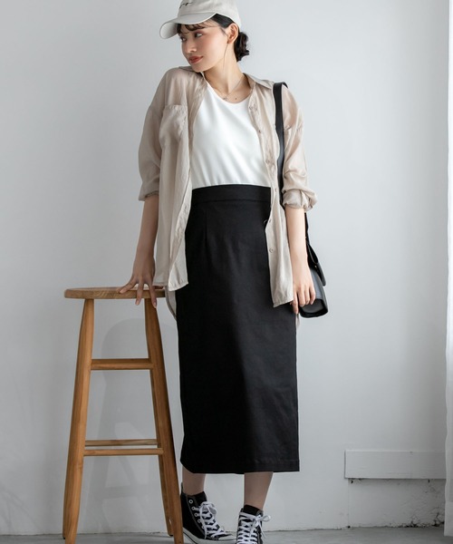 Edit Sheen（エディットシーン）の「前後2wayリブノースリカットソー（Tシャツ/カットソー・レディース・モカ/ホワイト/ブラック・MEDIUM）」の6枚目の写真