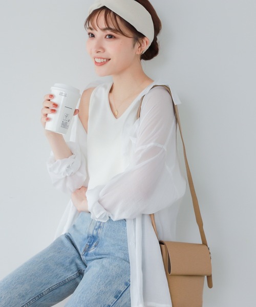 Edit Sheen（エディットシーン）の「前後2wayリブノースリカットソー（Tシャツ/カットソー・レディース・モカ/ホワイト/ブラック・MEDIUM）」の20枚目の写真