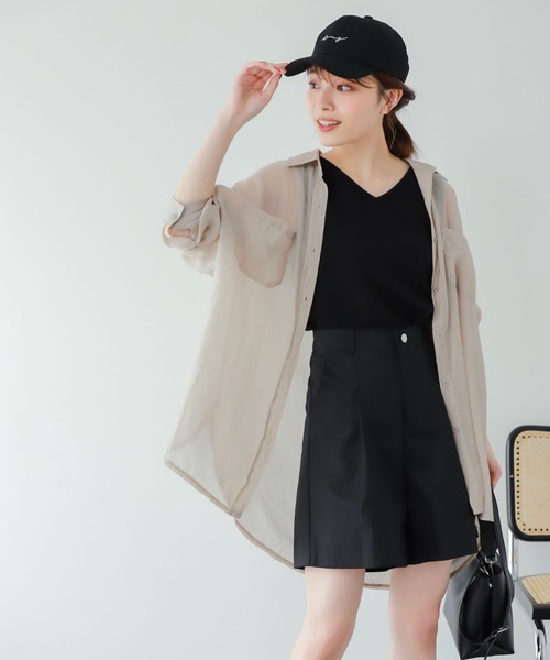 Edit Sheen（エディットシーン）の「前後2wayリブノースリカットソー（Tシャツ/カットソー・レディース・モカ/ホワイト/ブラック・MEDIUM）」の7枚目の写真