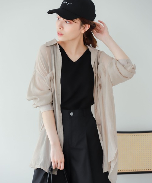 Edit Sheen（エディットシーン）の「前後2wayリブノースリカットソー（Tシャツ/カットソー・レディース・モカ/ホワイト/ブラック・MEDIUM）」の22枚目の写真