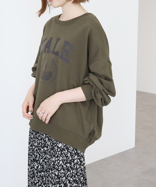 AMERICAN HOLIC(アメリカンホリック)の「ロゴバックドレープ裏毛プルオーバー(スウェット・レディース・チャコールグレー/ネイビー/カーキ・M/L)」の2枚目の写真