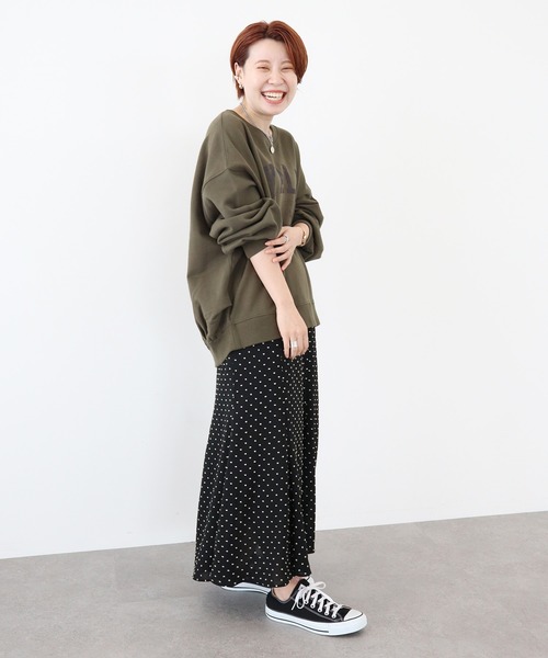 AMERICAN HOLIC(アメリカンホリック)の「ロゴバックドレープ裏毛プルオーバー(スウェット・レディース・チャコールグレー/ネイビー/カーキ・M/L)」の10枚目の写真