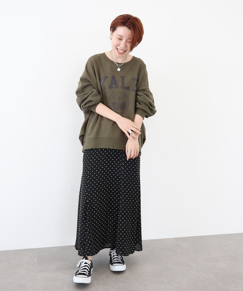 AMERICAN HOLIC(アメリカンホリック)の「ロゴバックドレープ裏毛プルオーバー(スウェット・レディース・チャコールグレー/ネイビー/カーキ・M/L)」の20枚目の写真