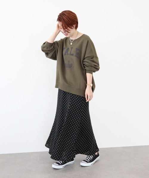 AMERICAN HOLIC(アメリカンホリック)の「ロゴバックドレープ裏毛プルオーバー(スウェット・レディース・チャコールグレー/ネイビー/カーキ・M/L)」の16枚目の写真