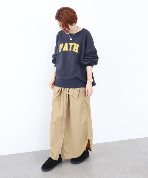 AMERICAN HOLIC(アメリカンホリック)の「ロゴバックドレープ裏毛プルオーバー(スウェット・レディース・チャコールグレー/ネイビー/カーキ・M/L)」の14枚目の写真