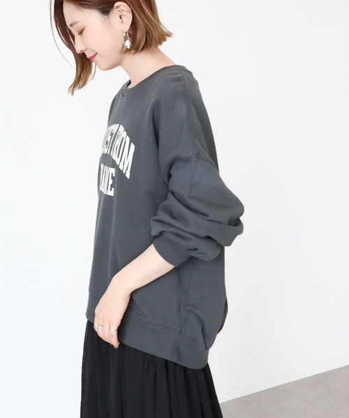 AMERICAN HOLIC(アメリカンホリック)の「ロゴバックドレープ裏毛プルオーバー(スウェット・レディース・チャコールグレー/ネイビー/カーキ・M/L)」の6枚目の写真