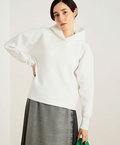 NOLLEY’S(ノーリーズ)の「◇【WEB限定】ニットパーカー(パーカー・レディース・ライトブルー/ブラウン/オフホワイト/ベビーピンク・FREE)」の2枚目の写真