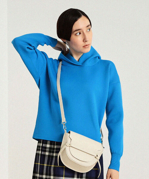 NOLLEY’S(ノーリーズ)の「◇【WEB限定】ニットパーカー(パーカー・レディース・ライトブルー/ブラウン/オフホワイト/ベビーピンク・FREE)」の3枚目の写真