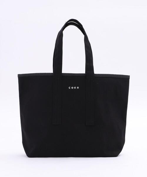coen（コーエン）の「【Lサイズ】coenコーエンロゴトートバッグL（トートバッグ・レディース・オフホワイト/ブラック/グレー・FREE）」の12枚目の写真
