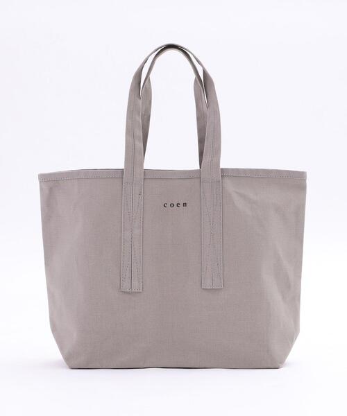coen（コーエン）の「【Lサイズ】coenコーエンロゴトートバッグL（トートバッグ・レディース・オフホワイト/ブラック/グレー・FREE）」の13枚目の写真