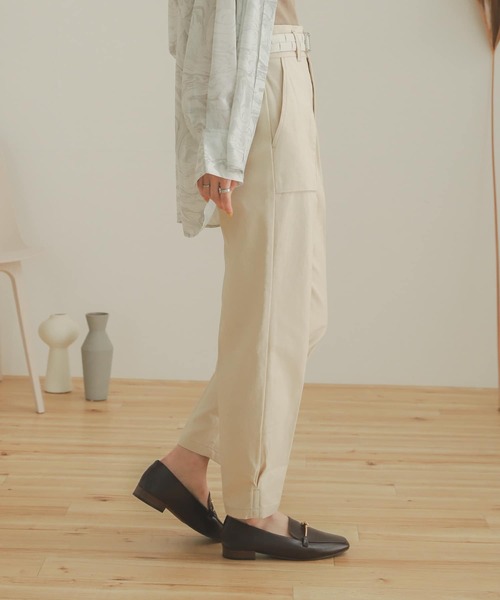 SENSE OF PLACE by URBAN RESEARCH（センスオブプレイスバイアーバンリサーチ）の「ハイウエストミリタリーパンツ（その他パンツ・レディース・ベージュ/アイボリー/カーキ・MEDIUM/SMALL）」の6枚目の写真