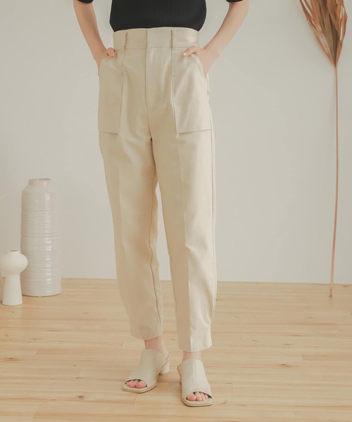 SENSE OF PLACE by URBAN RESEARCH（センスオブプレイスバイアーバンリサーチ）の「ハイウエストミリタリーパンツ（その他パンツ・レディース・ベージュ/アイボリー/カーキ・MEDIUM/SMALL）」の12枚目の写真