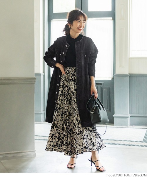 coca(coca)(コカ)の「ロングデニムジャケット(デニムジャケット・レディース・ブラック/ブルー・M/L)」の6枚目の写真