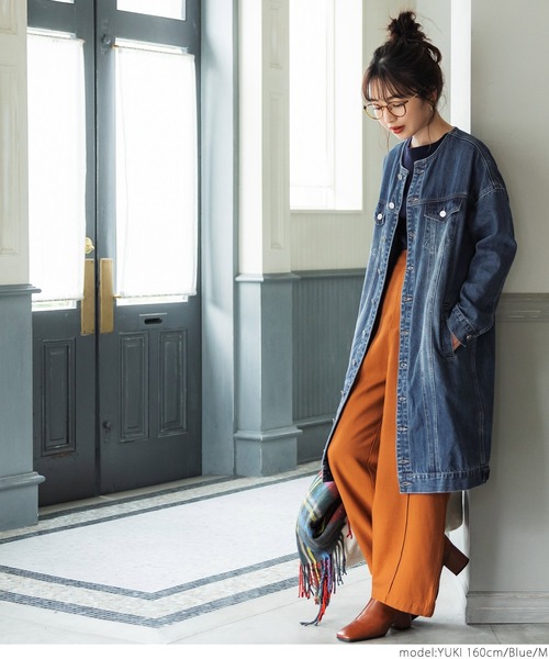 coca(coca)(コカ)の「ロングデニムジャケット(デニムジャケット・レディース・ブラック/ブルー・M/L)」の18枚目の写真